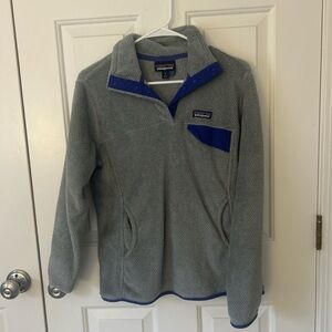 Patagonia Gray Fleece with Blue Accents
